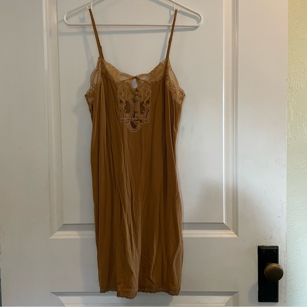 Spell Love Lace Slip Dress Caramel Sz S